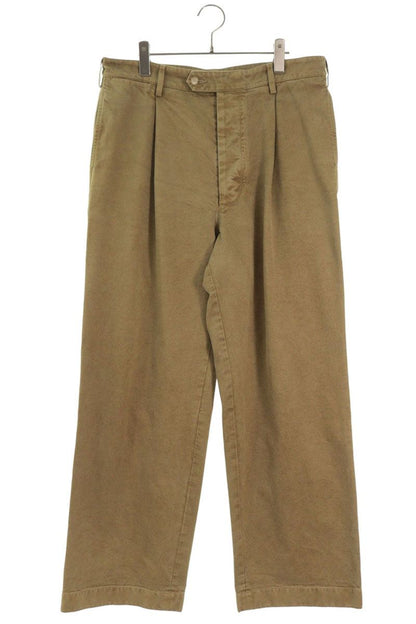 AURALEE Fixed Cotton 1-Tuck Chino Pants Beige Size 5