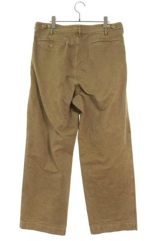 AURALEE Fixed Cotton 1-Tuck Chino Pants Beige Size 5