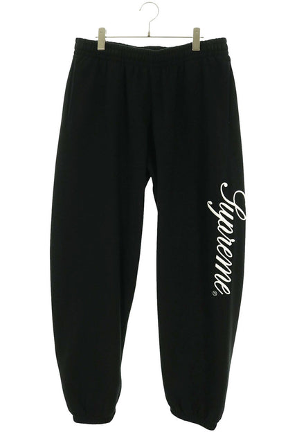 SUPREME 23AW Raised Script Logo Black Sweatpants Size L