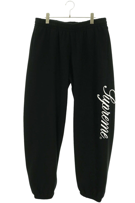 SUPREME 23AW Raised Script Logo Black Sweatpants Size L
