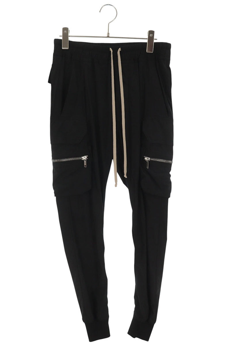 Rick Owens 18SS Drawstring Nylon Cargo Pants Black Size 48
