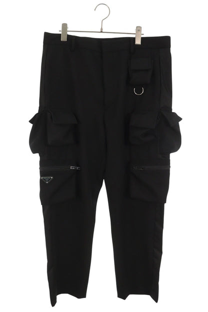 PRADA Triangle Logo Multi-Pocket Cargo Pants Black Size 50