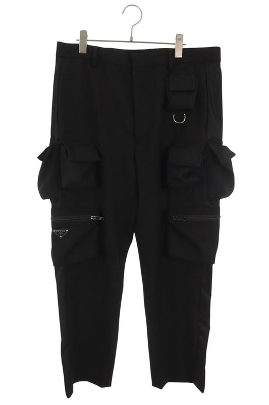 PRADA Triangle Logo Multi-Pocket Cargo Pants Black Size 50