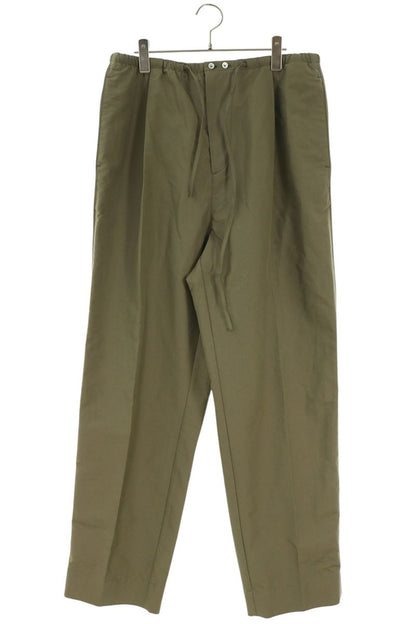 BOTTEGA VENETA Cotton Wide Leg Trousers Khaki Size 48