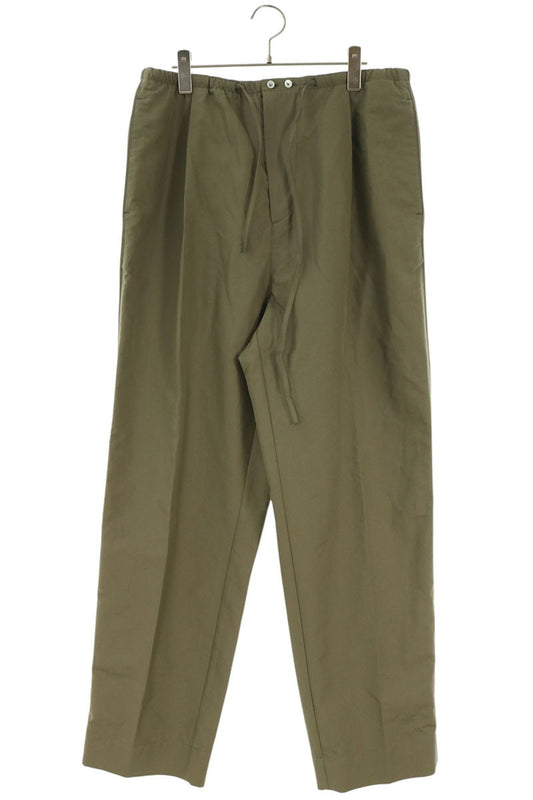BOTTEGA VENETA Cotton Wide Leg Trousers Khaki Size 48