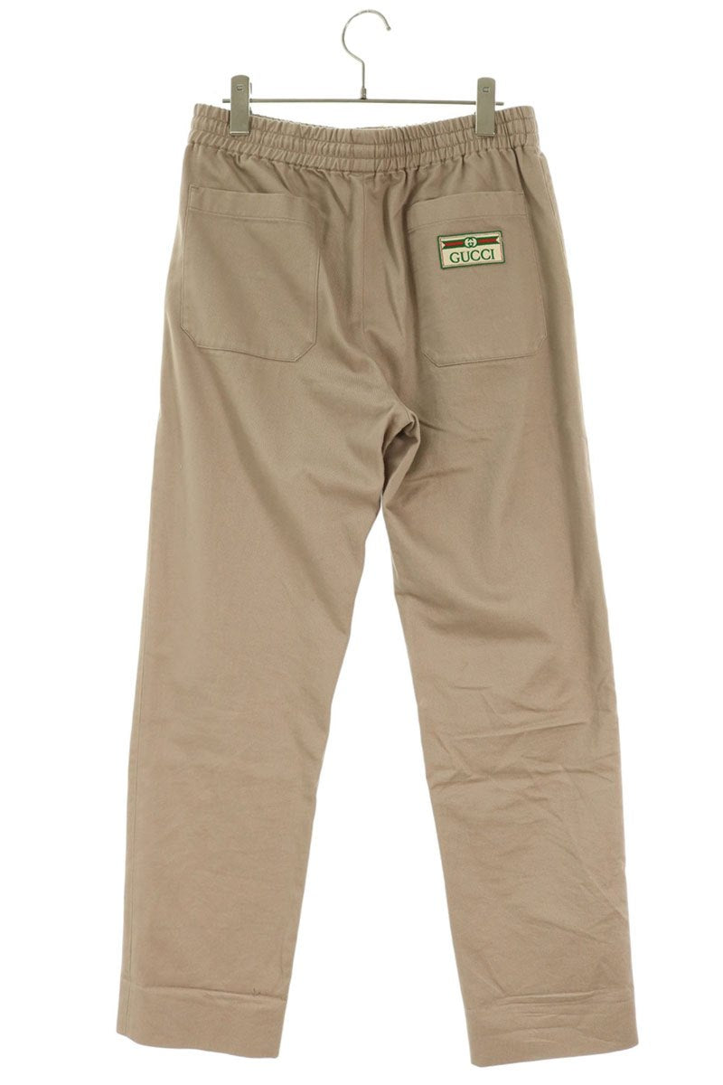 GUCCI Beige Applique Cotton Easy Pants Size 44