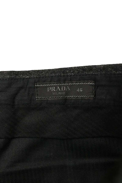PRADA Black Pinstripe Wool Slacks Size 46