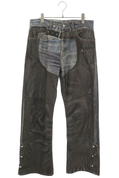 ACNE STUDIOS Transfer Print Cotton Button Fly Pants Size 48