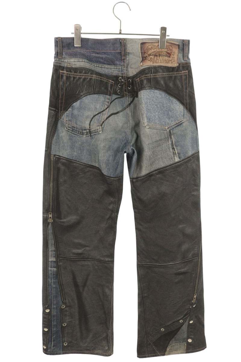 ACNE STUDIOS Transfer Print Cotton Button Fly Pants Size 48