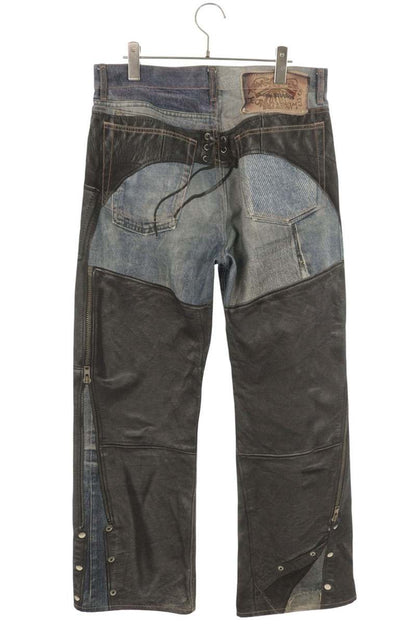 ACNE STUDIOS Transfer Print Cotton Button Fly Pants Size 48