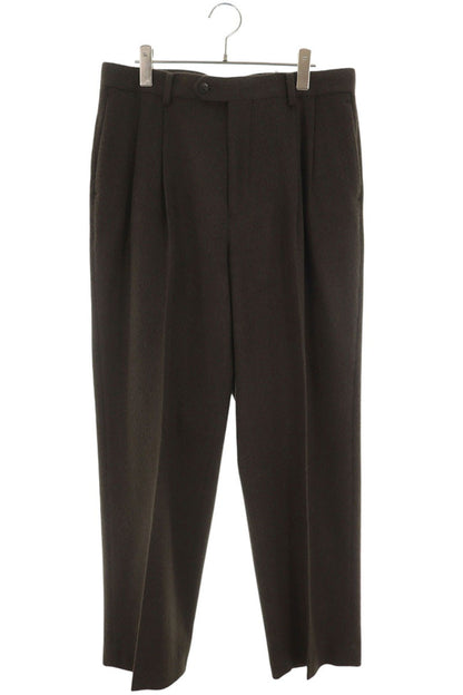 AURALEE Khaki Baby Camel Flannel 2-Tuck Slacks Size 5