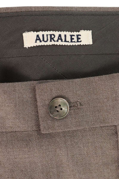 AURALEE Brown Super Wool 2-Tuck Slacks Size 5