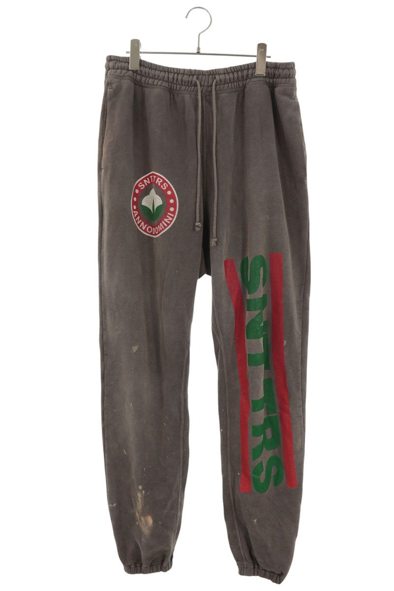 SAINT MICHAEL Logo Print Cotton Sweatpants Size M