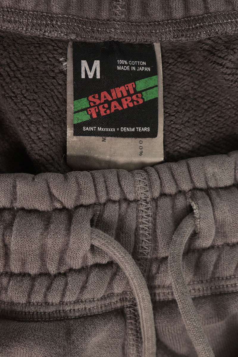 SAINT MICHAEL Logo Print Cotton Sweatpants Size M