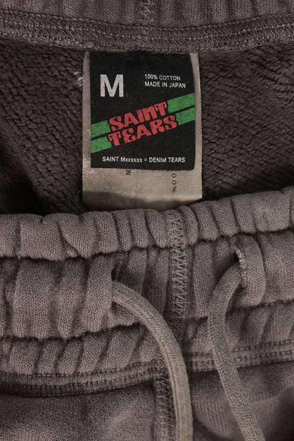 SAINT MICHAEL Logo Print Cotton Sweatpants Size M