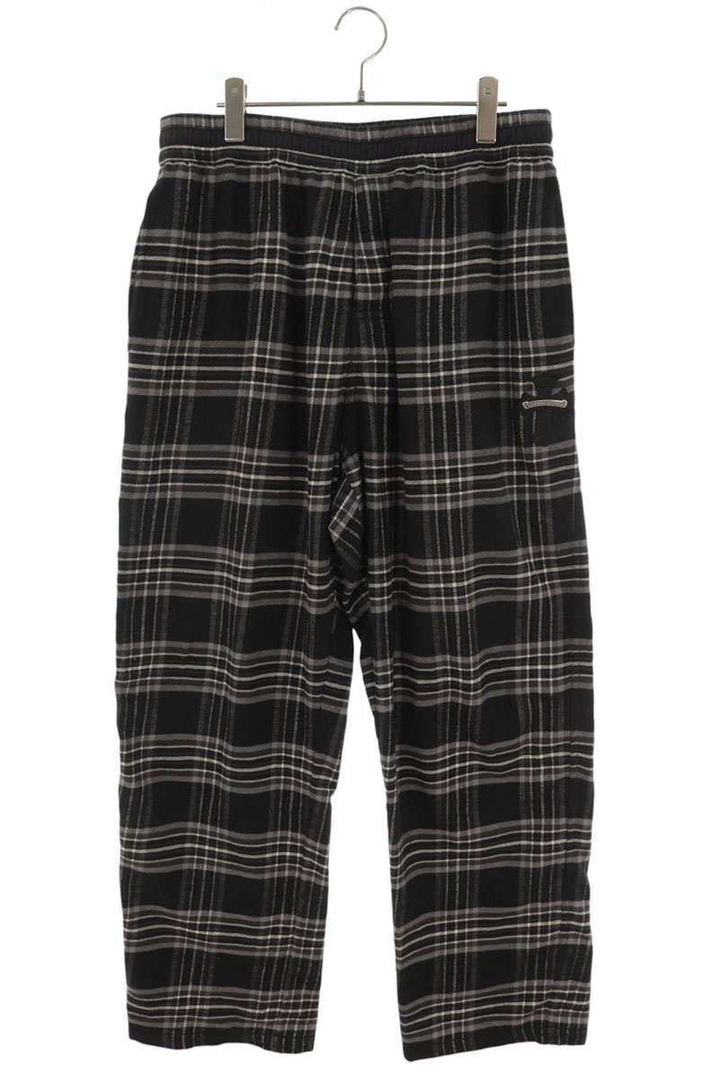 Chrome Hearts Flannel Check Cross Leather Patch Pants Size L