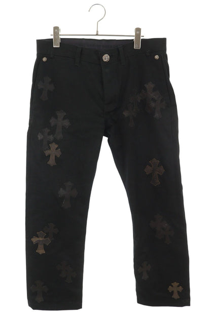 Chrome Hearts Cross Patch Leather Trim Chinos Size 32