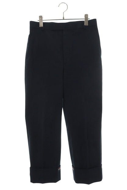 THOM BROWNE Navy Cotton Roll-Up Trousers Size 0