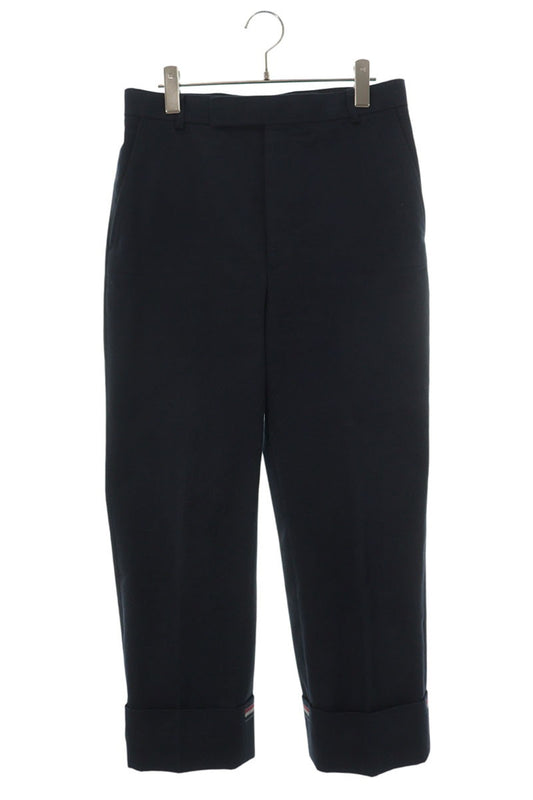 THOM BROWNE Navy Cotton Roll-Up Trousers Size 0
