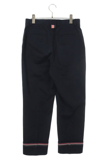 THOM BROWNE Navy Cotton Roll-Up Trousers Size 0