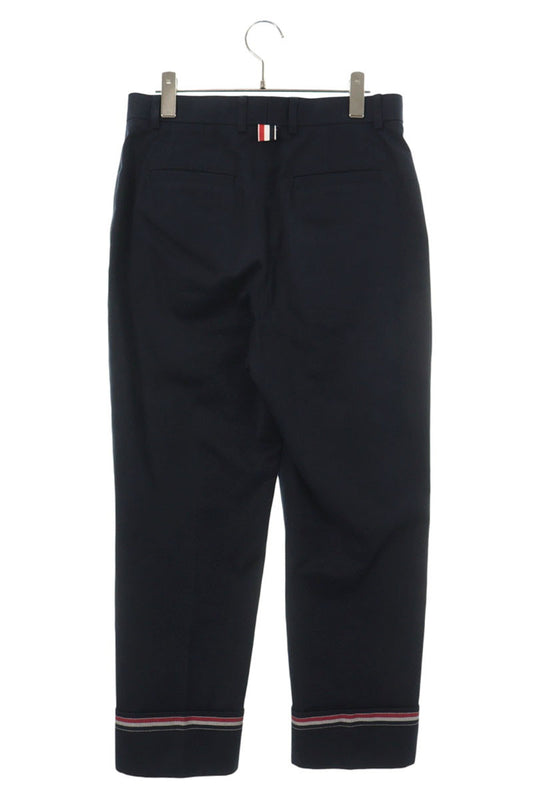 THOM BROWNE Navy Cotton Roll-Up Trousers Size 0