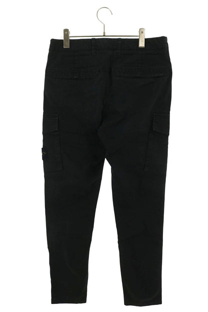 STONEISLAND Patch Logo Cotton Cargo Pants Black Size 30