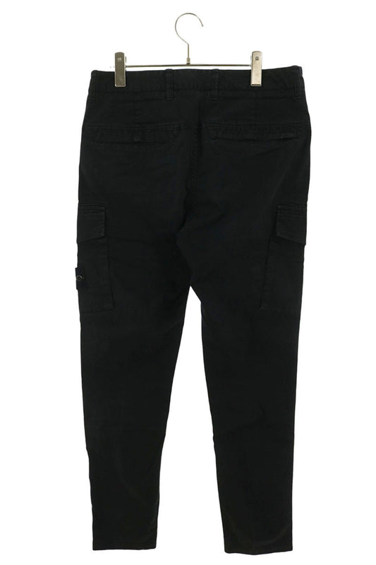 STONEISLAND Patch Logo Cotton Cargo Pants Black Size 30