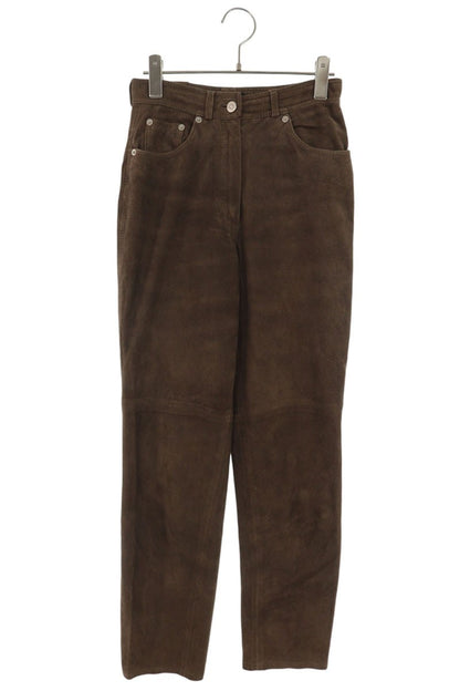 GUCCI Brown Leather Pants Size 40