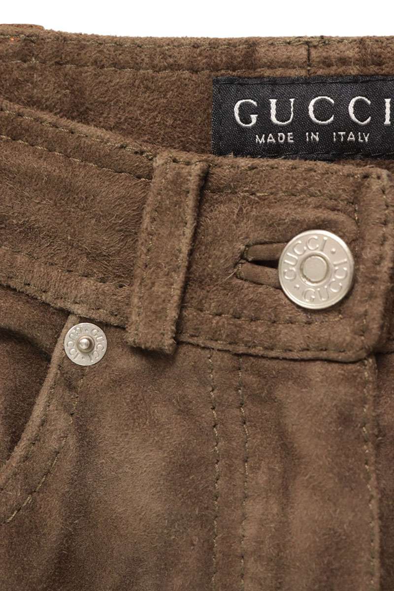 GUCCI Brown Leather Pants Size 40