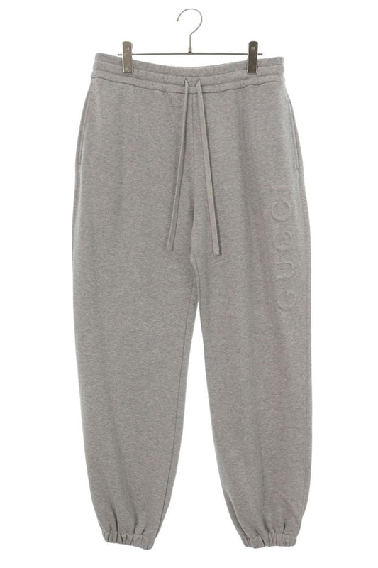 GUCCI Gray Logo Embossed Easy Sweatpants Size L