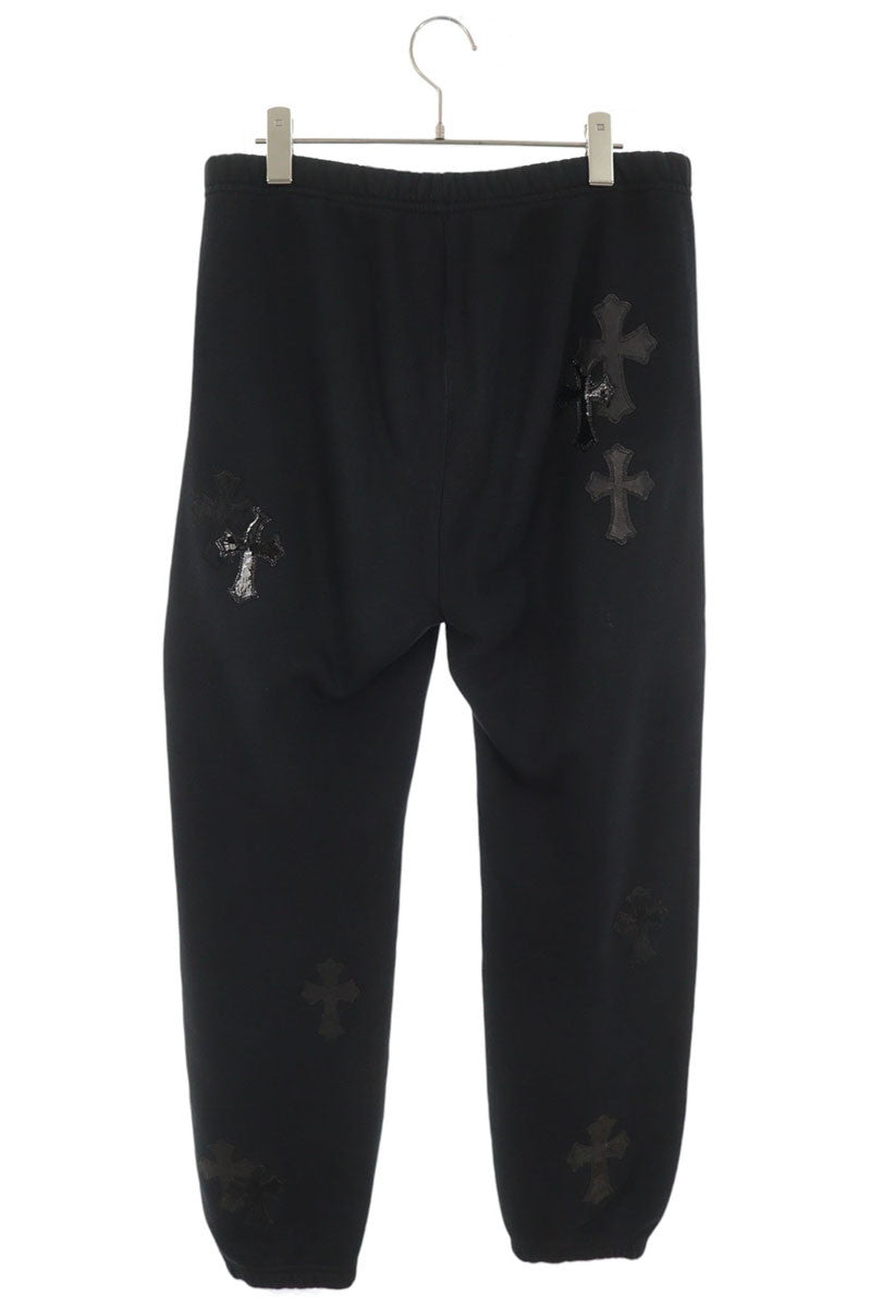 Chrome Hearts Y NOT SWEAT PANTS Cross Patch Black Sweatpants Size S