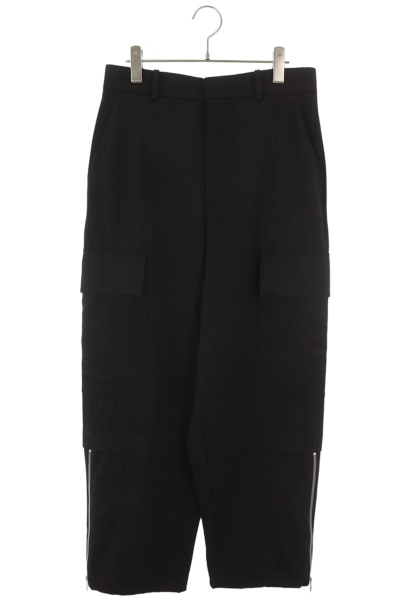 LOEWE Side Zip Ankle Cargo Wool Pants Black Size 46