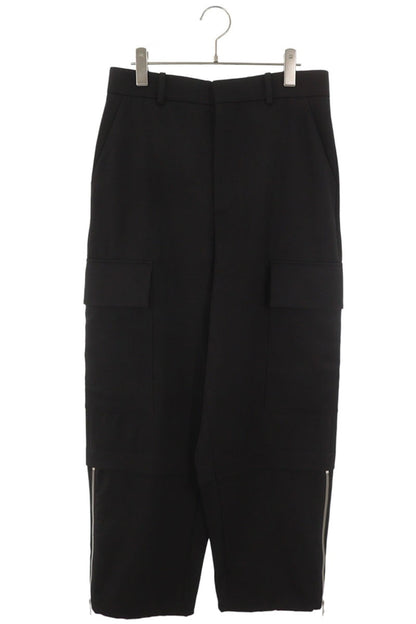 LOEWE Side Zip Ankle Cargo Wool Pants Black Size 46