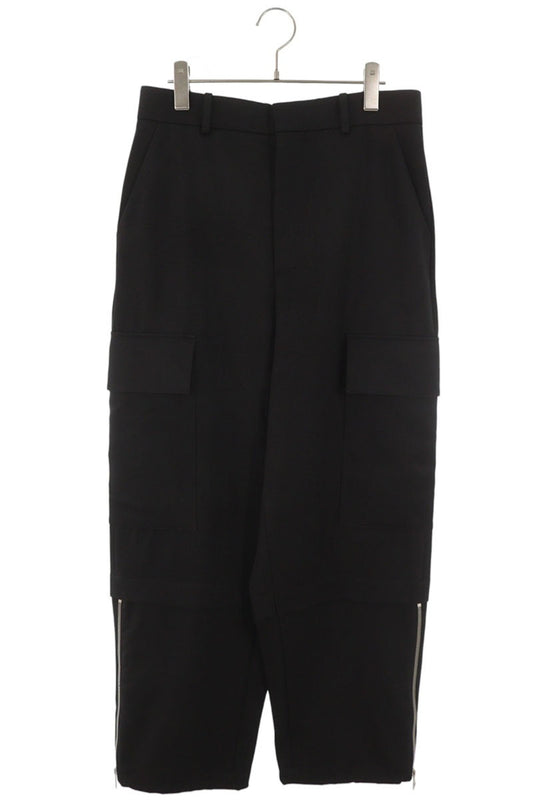 LOEWE Side Zip Ankle Cargo Wool Pants Black Size 46