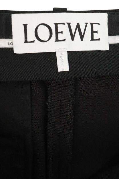 LOEWE Side Zip Ankle Cargo Wool Pants Black Size 46