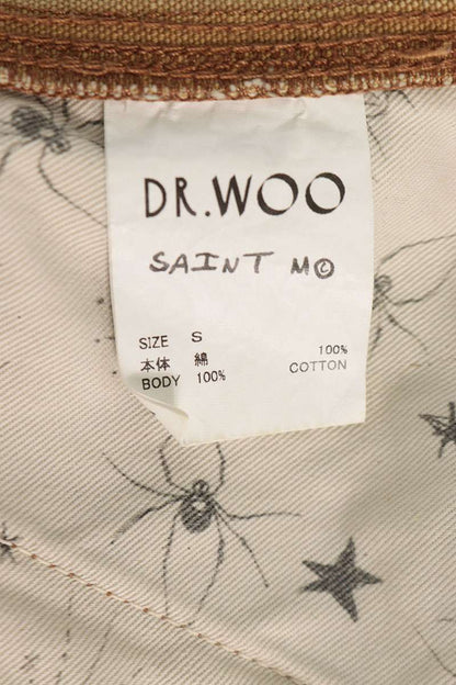 SAINT MICHAEL Distressed Pattern Painter Pants Beige Size S