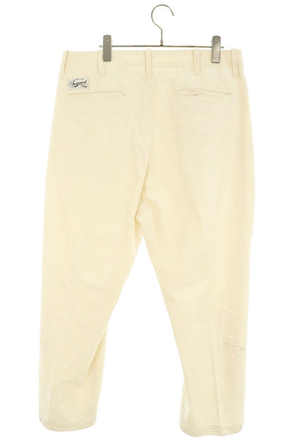 SEQUEL 26SS White Cotton Herringbone Pants Size L