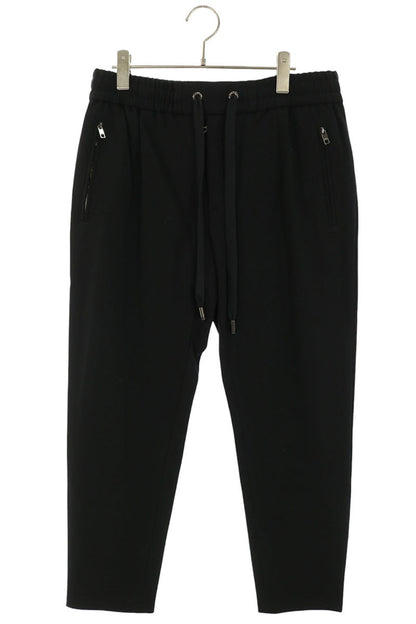 DOLCE & GABBANA Black Logo Embroidered Sweatpants Size 48