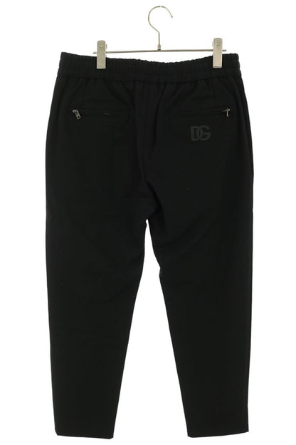 DOLCE & GABBANA Black Logo Embroidered Sweatpants Size 48
