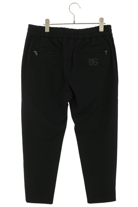 DOLCE & GABBANA Black Logo Embroidered Sweatpants Size 48