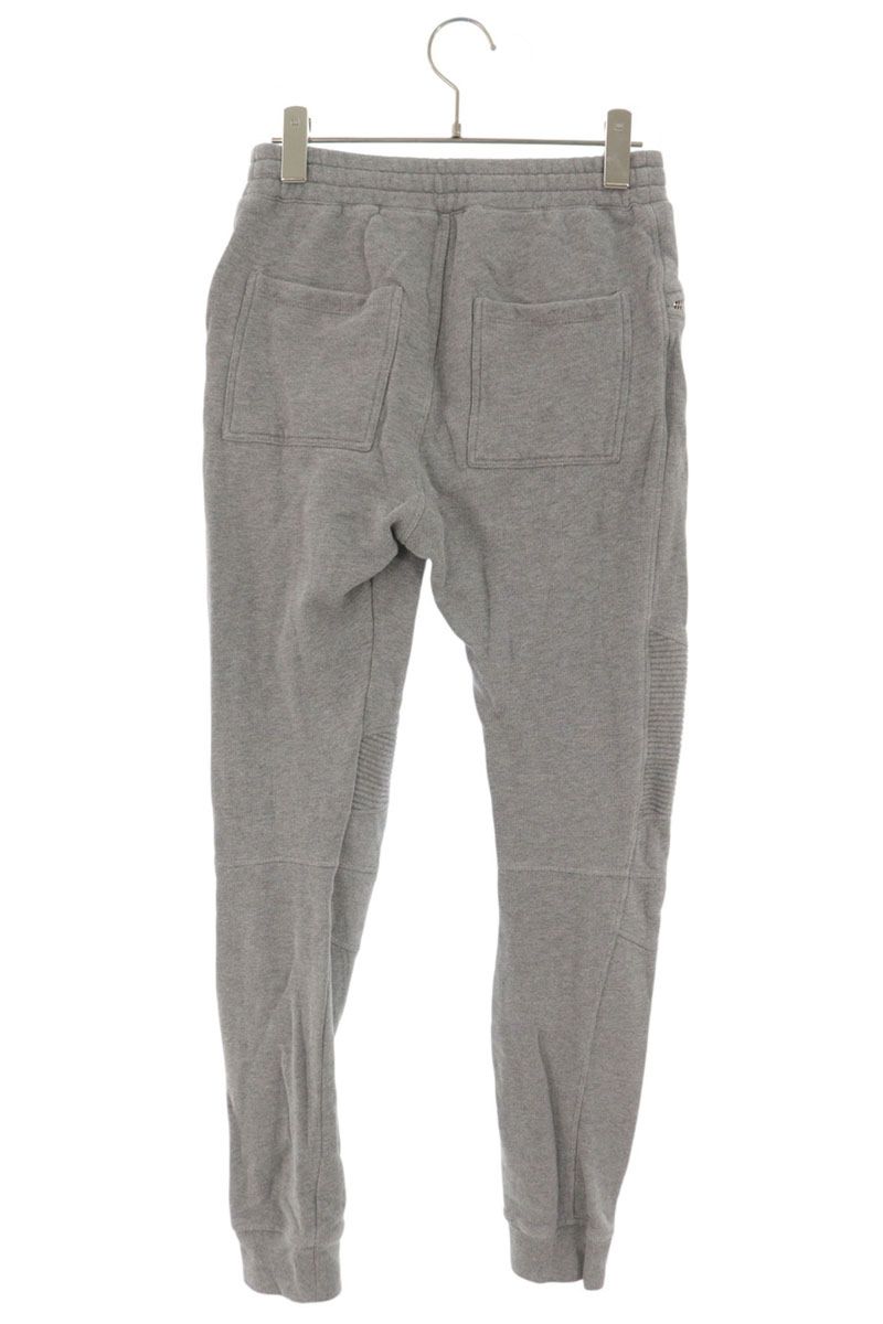 BALMAIN Biker Zip Cotton Sweatpants Gray Size XS