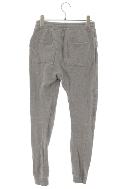 BALMAIN Biker Zip Cotton Sweatpants Gray Size XS