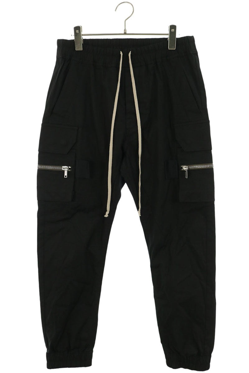 Rick Owens Mastodon Cargo Cotton Blend Pants Black Size 50