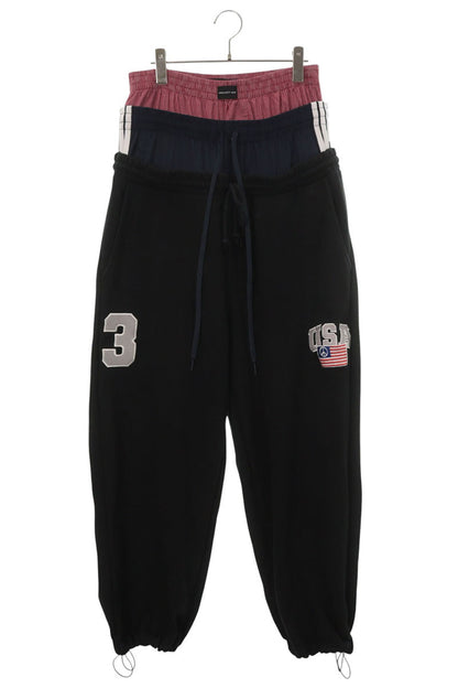 PROJECT GR 3 Layered Cotton Blend Sweatpants Black Size 1