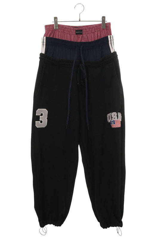 PROJECT GR 3 Layered Cotton Blend Sweatpants Black Size 1