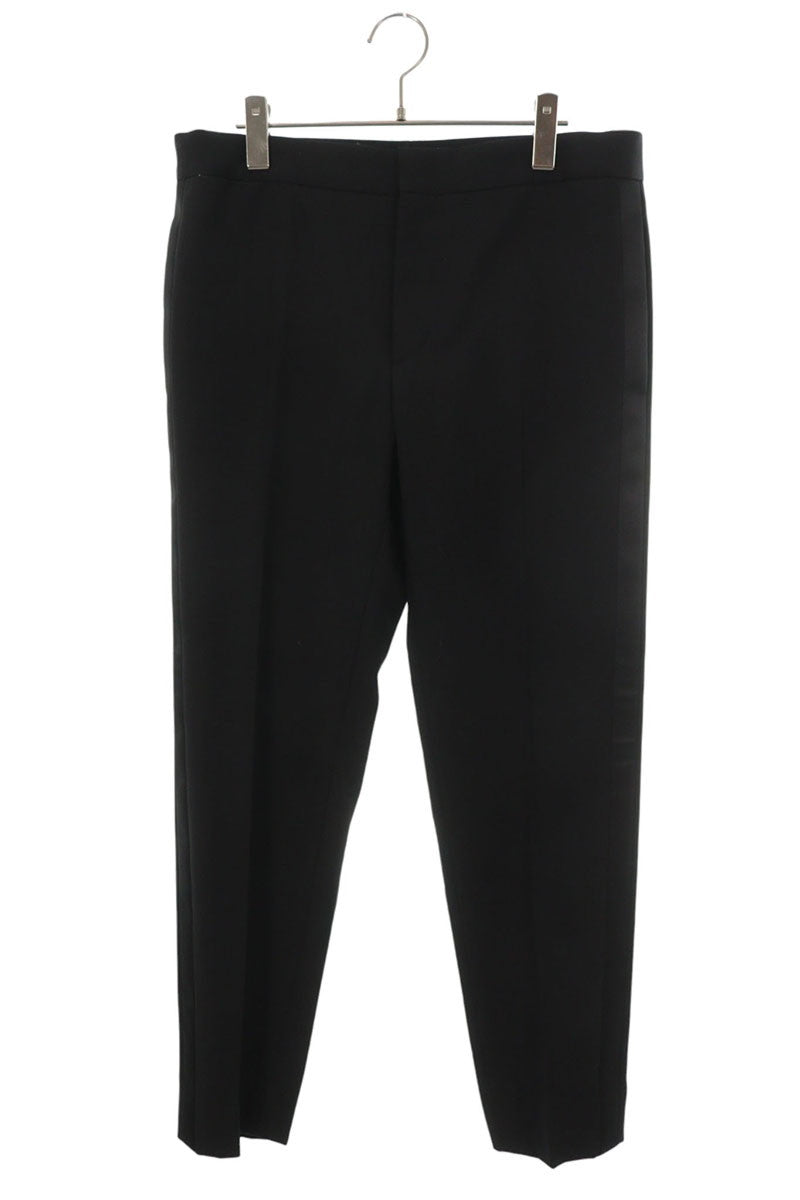 SAINT LAURENT PARIS Side Stripe Smoking Slacks Black Size 48