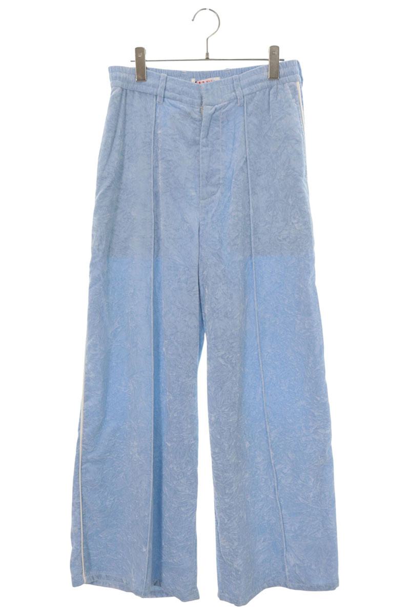 MASU 25SS Velour Wide Leg Pants Light Blue Size 46