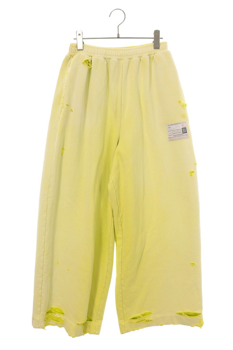 MIHARAYASUHIRO Distressed Wide Sweatpants Yellow Size 38