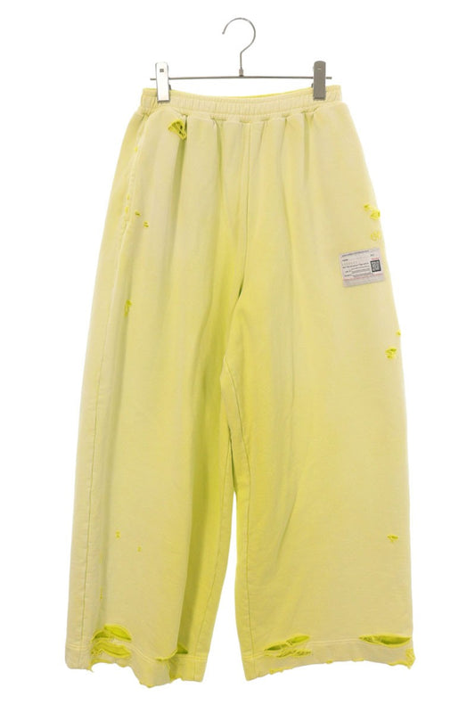 MIHARAYASUHIRO Distressed Wide Sweatpants Yellow Size 38