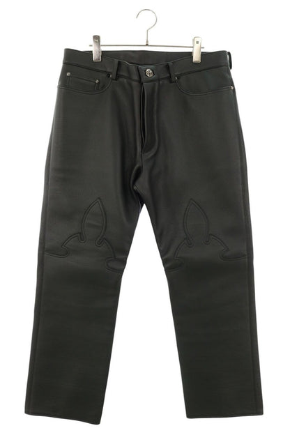 Chrome Hearts LTHR Cross Ball Button Leather Pants Size 36